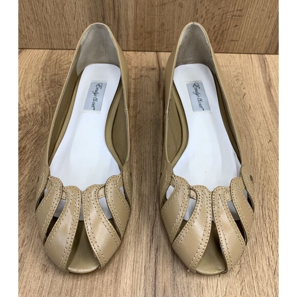 Emily's Closet Women's Leather Open Toe Petal Skimmer Sandals 9 M MEDIUM Beige - Picture 4 of 16